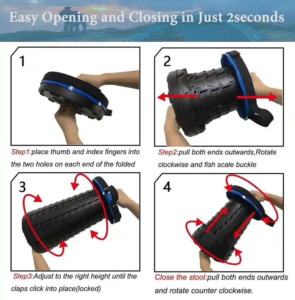 Silla Plegable Redonda Butaca Retráctil Resiste 130 Kg