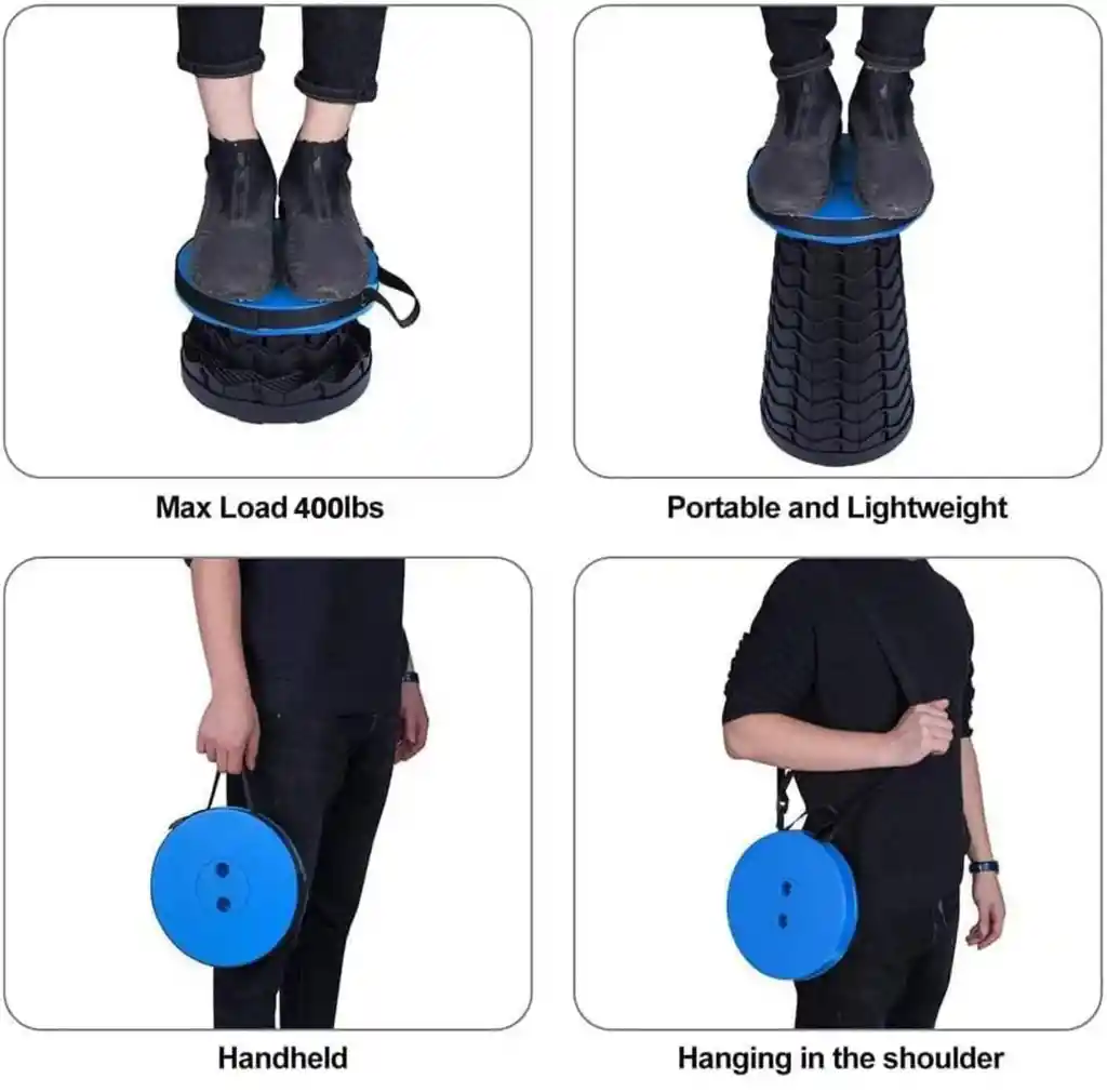 Silla Plegable Redonda Butaca Retráctil Resiste 130 Kg