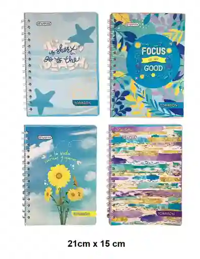 Cuaderno Argollado Pequeño Para Mujer 100 Hojas Cuadriculado Diseños Surtidos