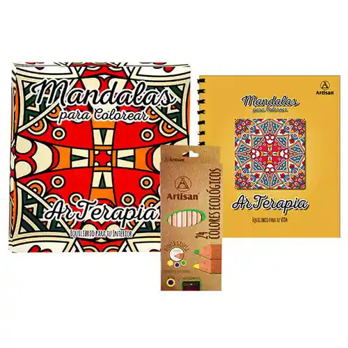 Kit Artisan Libro Mandalas Tomo 1 Y 2 + Color X 24 Artisan