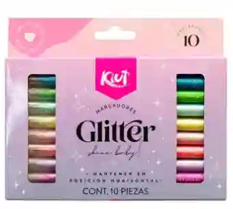 Marcador Kiut Glitter X 10 Colores