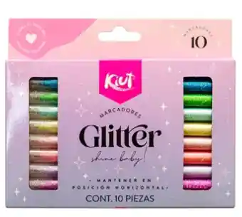 Marcador Kiut Glitter X 10 Colores