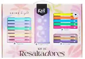 Kit De Resaltadores Kiut X 20 Piezas Caja Beige Norma.