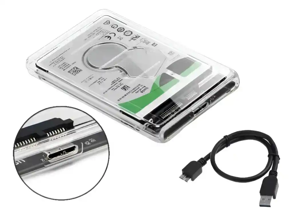 Caja Para Disco 3,0 Trasparente