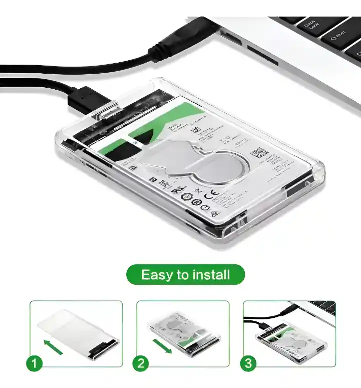 Caja Para Disco 3,0 Trasparente