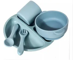 Set Vajilla Para Bebé 5 Pieza Silicona Libre Bpa