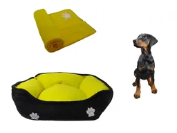 Cama Mediana Doble Faz + Cobija Grande Amarillo