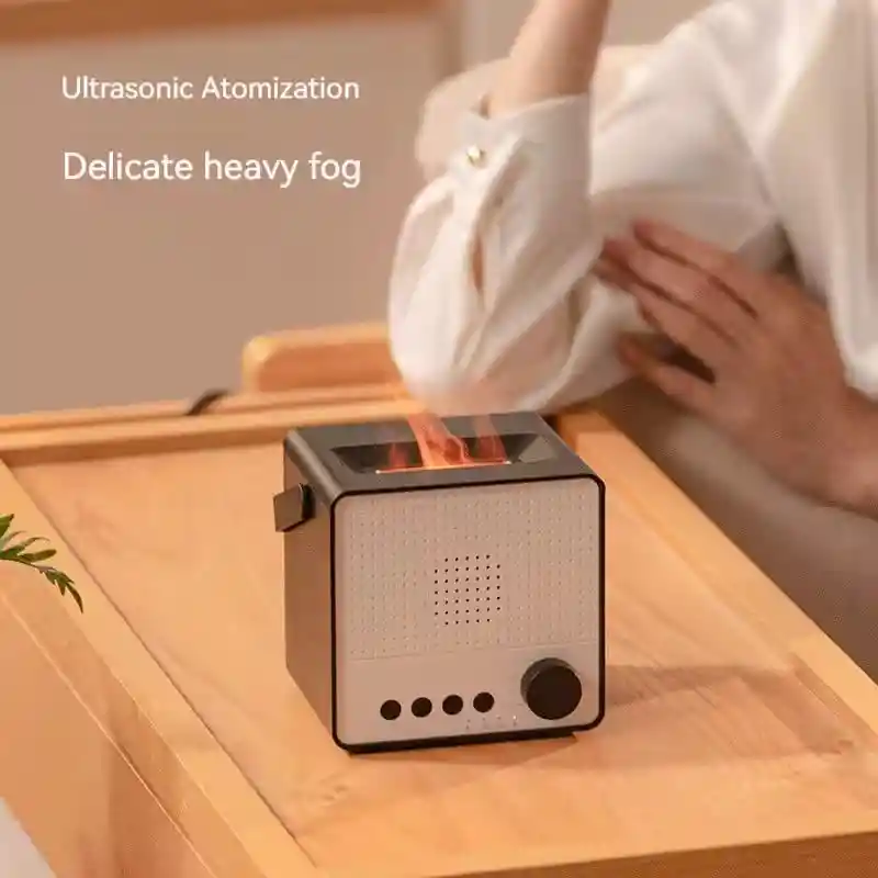 Parlante Humidificador Efecto Chimenea Bluetooth Portatil