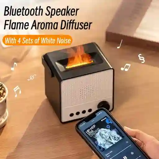 Parlante Humidificador Efecto Chimenea Bluetooth Portatil