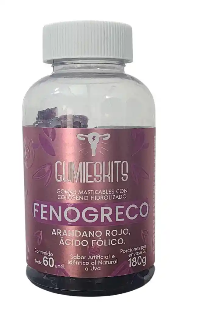 Gomitas De Fenogreco, Colágeno Hidrolizado, Arando Rojo, Acido Fólico