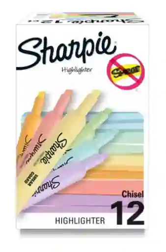 Resaltador Sharpie Redondo Surtido Pastel X12unidades.