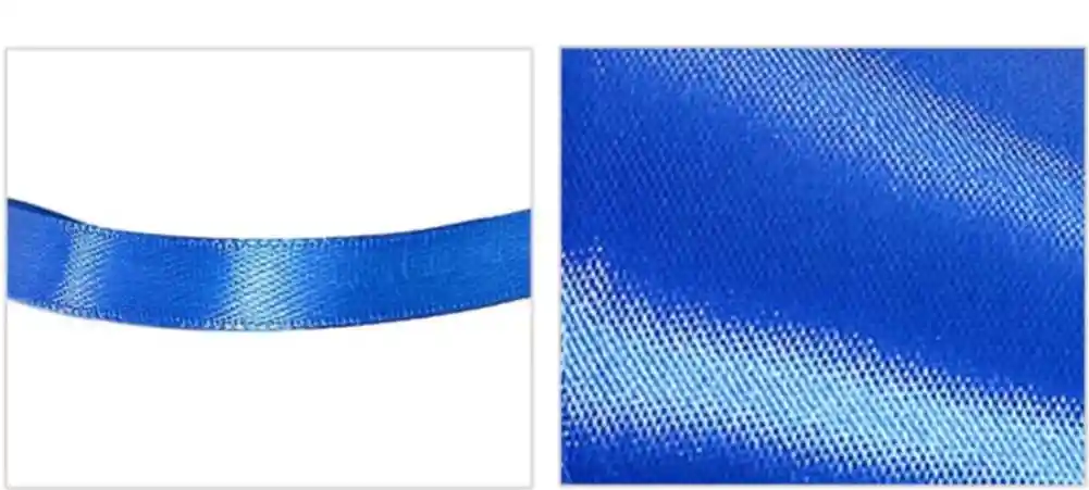 Cinta Listón De Tela Lisa Satinada Color Azul Rey 1,5cm X2 Metros