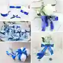 Cinta Listón De Tela Lisa Satinada Color Azul Rey 1,5cm X2 Metros