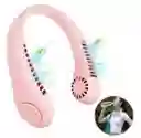 Ventilador Portatil De Cuello, Silencioso Usb Recargable Rosado