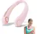 Ventilador Portatil De Cuello, Silencioso Usb Recargable Rosado