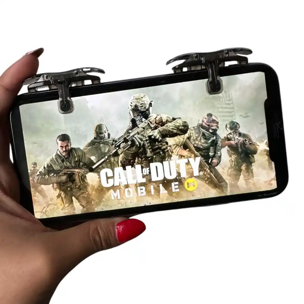 Gatillos Gamer Para Celular L R + 2 Pares De Dedales