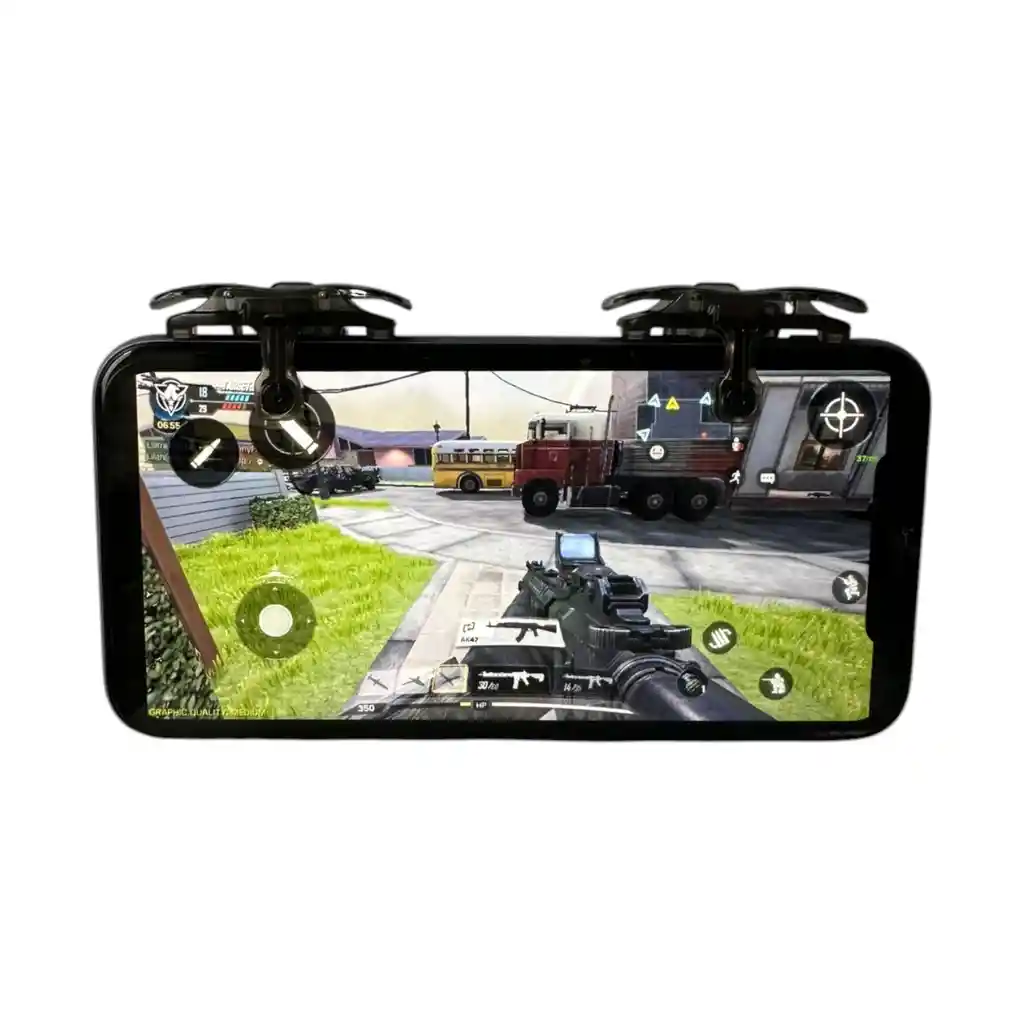 Gatillos Gamer Para Celular L R + 2 Pares De Dedales