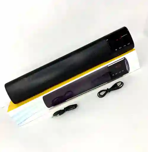 Barra De Sonido B28 Negra Con Bluetooth, Fm, Entrada Usb, Entrada Micro Sd Y Plug