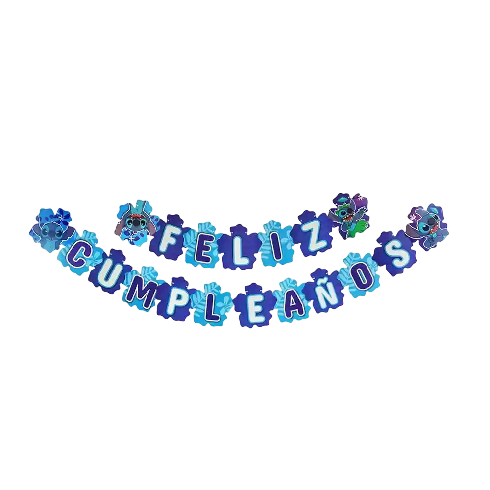 Letrero Feliz Cumpleaños Feston Stitch