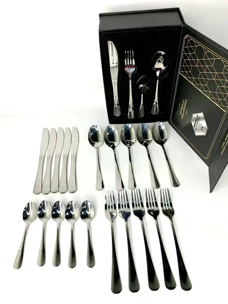 Set De Cubiertos De Lujo X24 En Acero Inoxidable