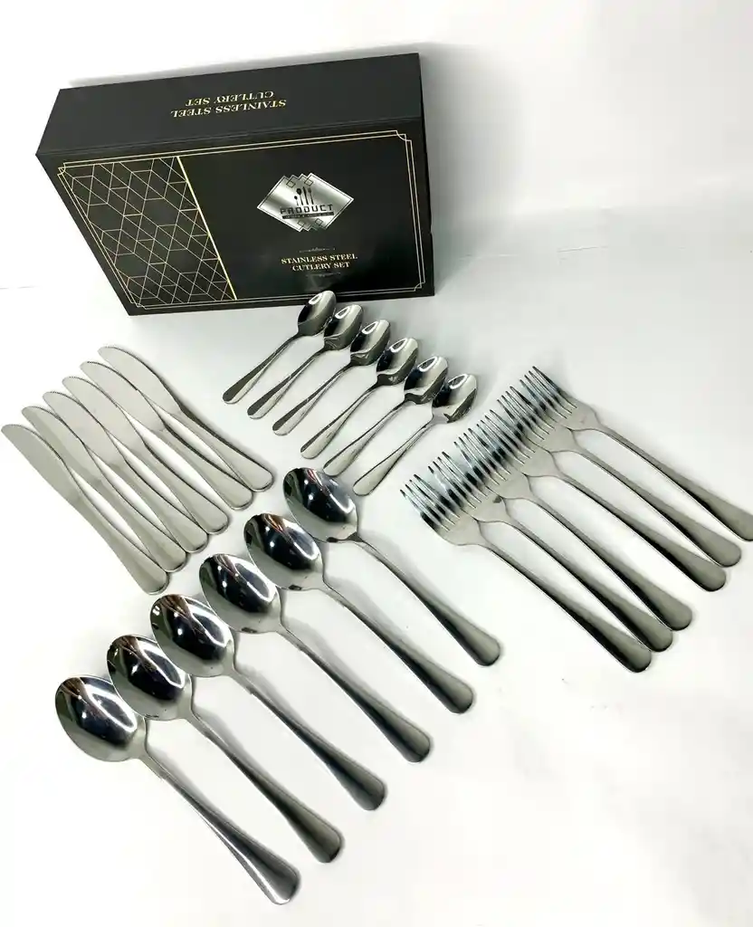 Set De Cubiertos De Lujo X24 En Acero Inoxidable