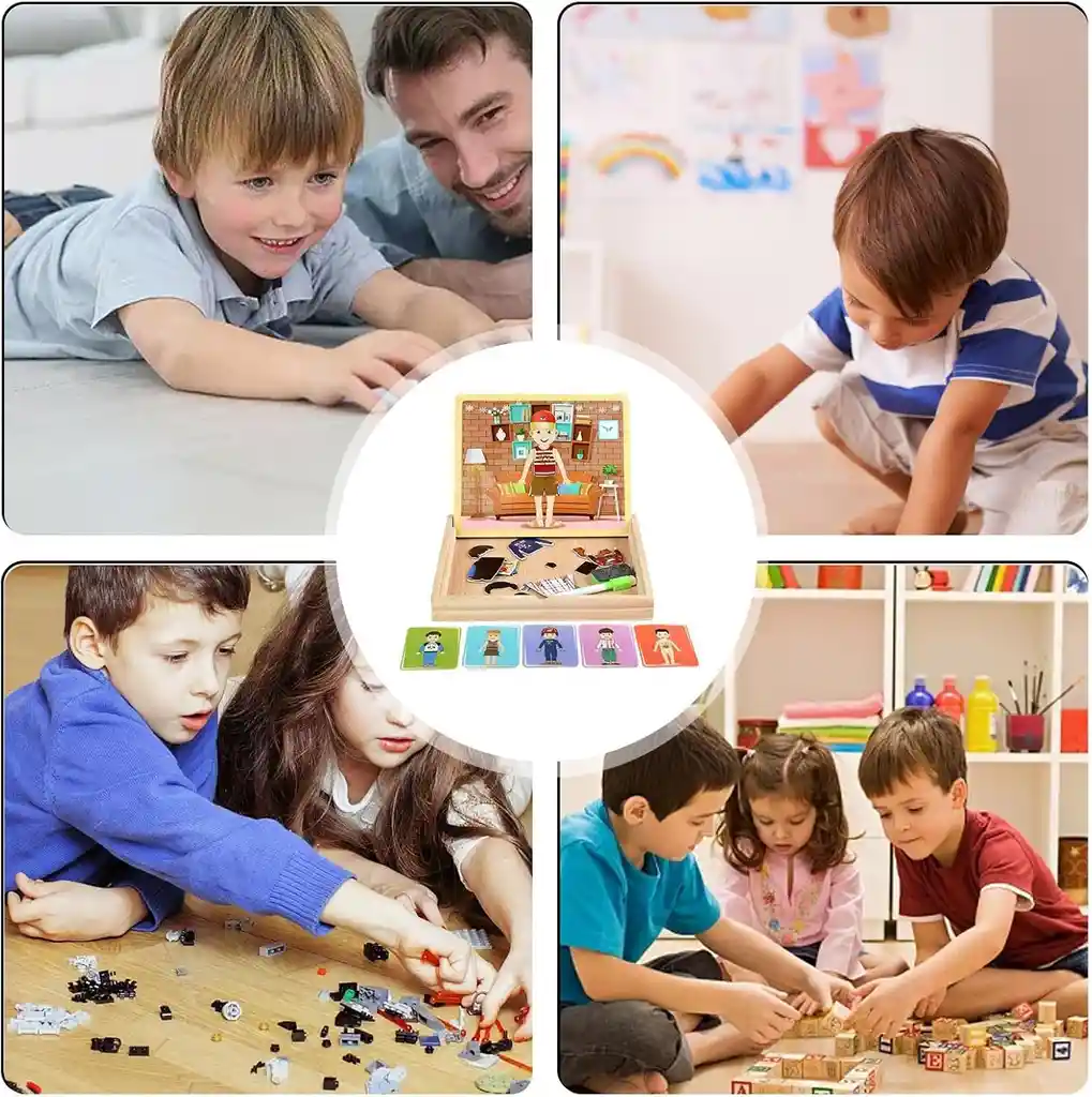 Juego Rompecabezas Vistiendo Personajes Magnéticos Niños