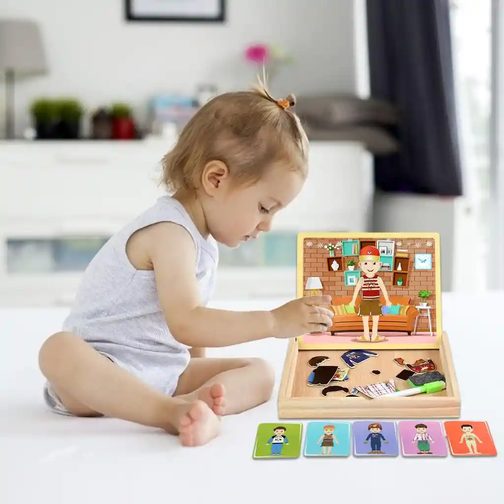 Juego Rompecabezas Vistiendo Personajes Magnéticos Niños