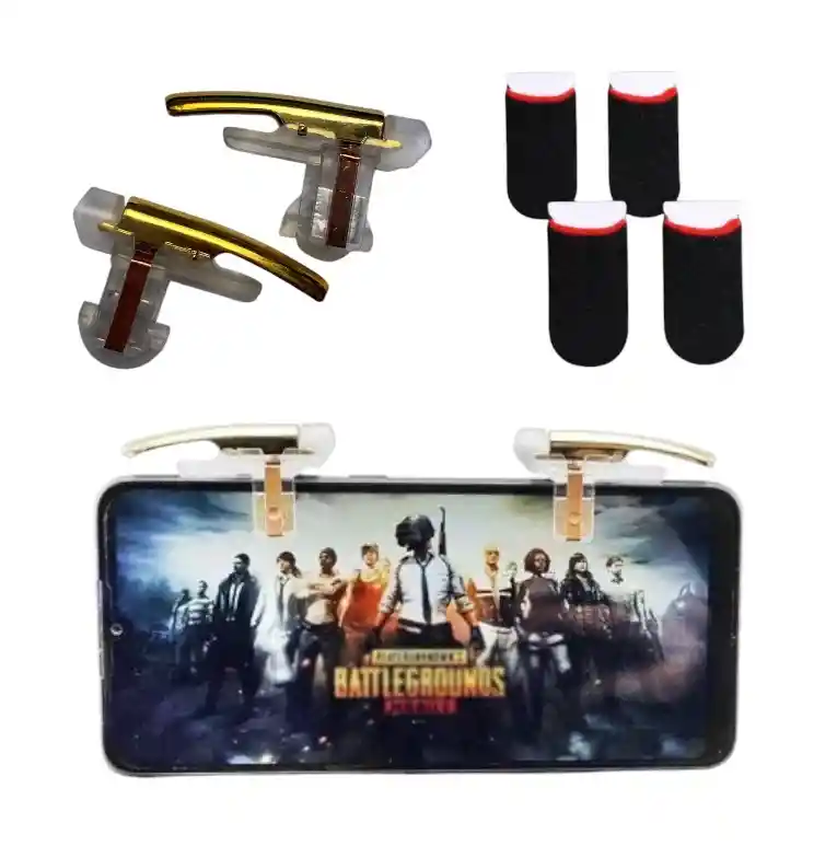 Gatillos L1 R1 Gamer Para Celular + 2 Pares De Dedales