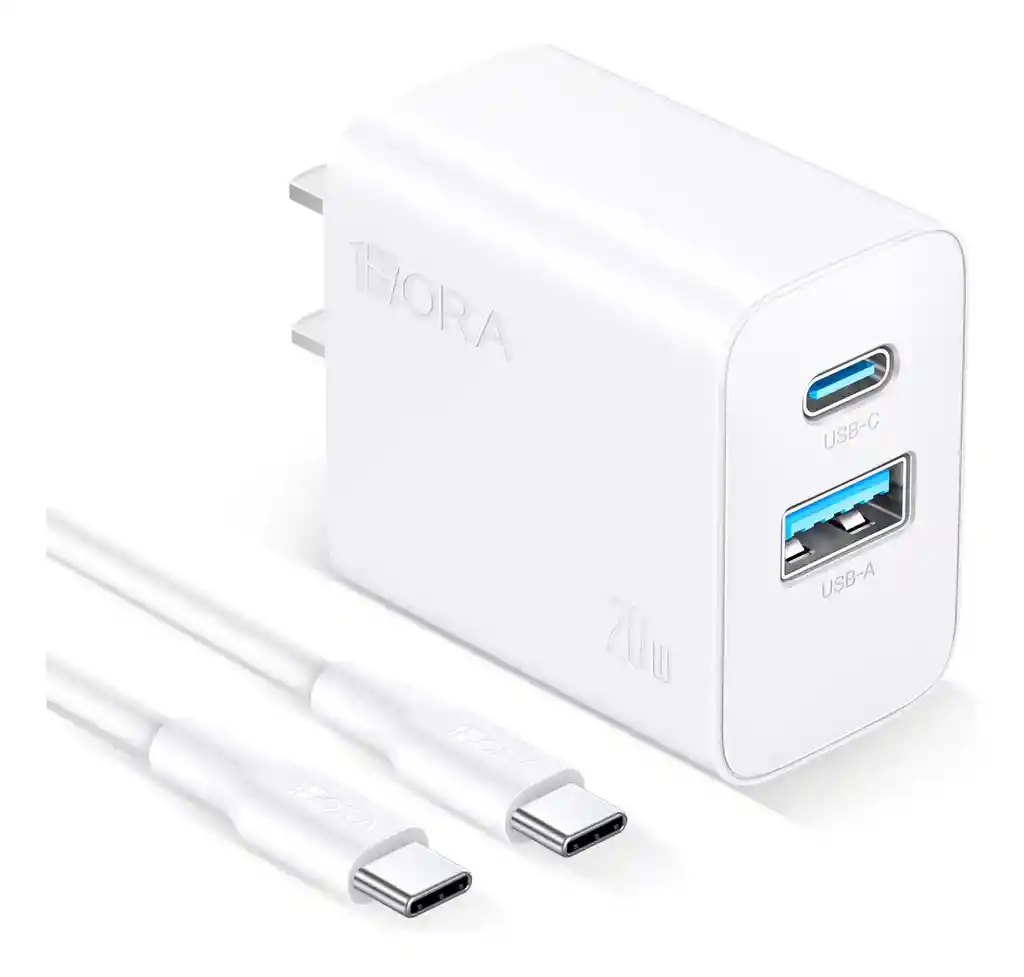 Cargador 2 En 1 Carga Rápida 20w Salida Dual + Cable Tipo C