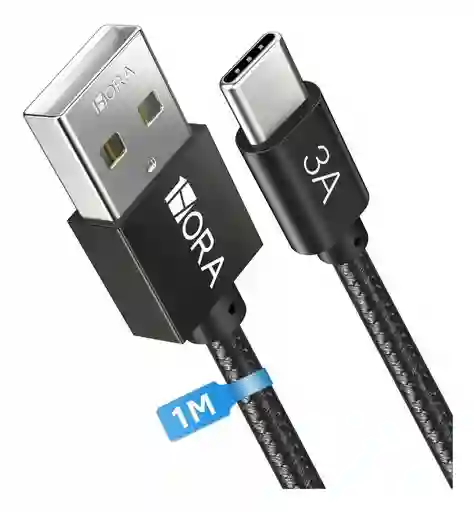 Cable Nylon Reforzado Tipo C Cable Carga Rápida 3a 1m Cab262 Color Negro