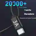 Cable Nylon Reforzado Tipo C Cable Carga Rápida 3a 1m Cab262 Color Negro