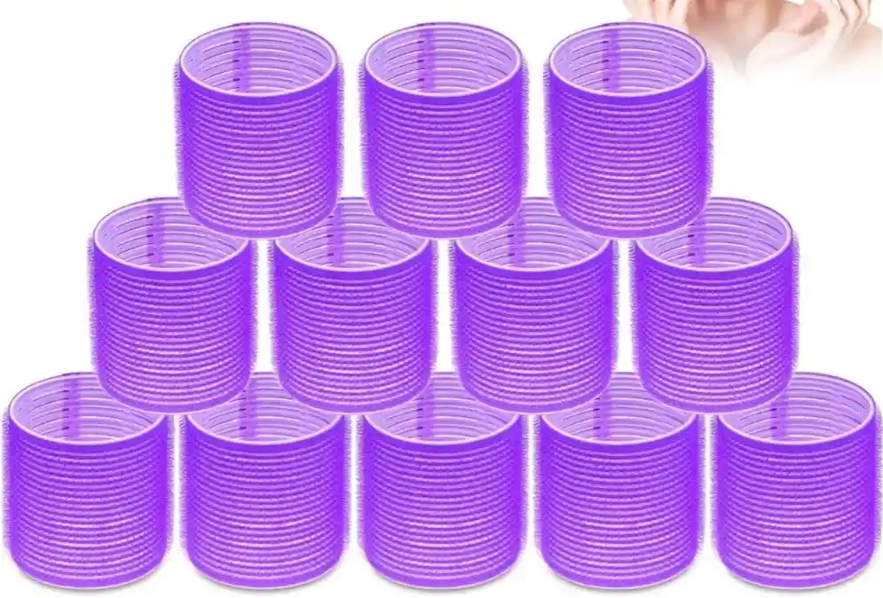 Rulos Adhesivos Grandes Enkor X6 Para Ondas Sueltas Y Voluminosas 6.5cm