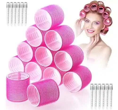 Rulos Adhesivos Grandes Enkor X6 Para Ondas Sueltas Y Voluminosas 6.5cm