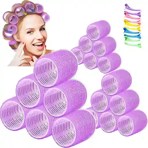 Rulos Adhesivos Grandes Enkor X6 Para Ondas Sueltas Y Voluminosas 6.5cm