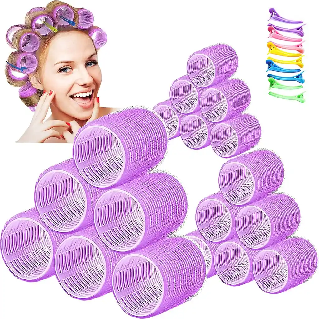 Rulos Adhesivos Grandes Enkor X6 Para Ondas Sueltas Y Voluminosas 6.5cm