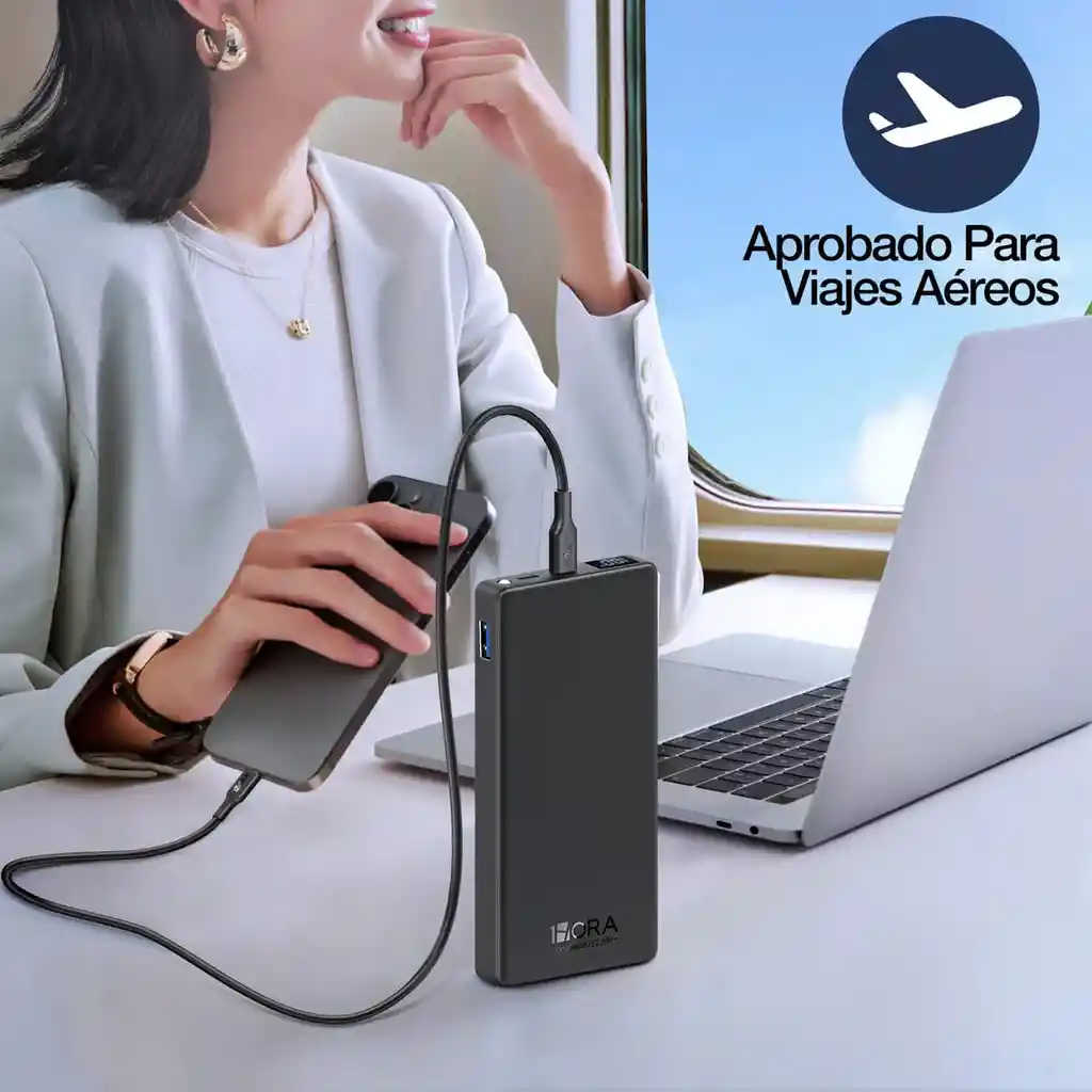 Power Bank Batería Carga Rapida 22.5w 10000mah 1hora Con Led Pantalla Portátil Digital Cargador De Baterias Con Linterna Compatible Con Iphone 16 15 14 13 12 Samsung S22 S21 Xiaomi Huawei