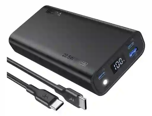 Power Bank Batería Portátil 20000mah Pd 22.5w Carga Rápida 1hora Gar158 Con 1 Puerto Salida Usb 2 Puertos Entrada Salida Tipo C Con Linterna Incorporado De Luz Fuerte