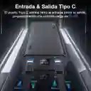 Power Bank Batería Portátil 20000mah Pd 22.5w Carga Rápida 1hora Gar158 Con 1 Puerto Salida Usb 2 Puertos Entrada Salida Tipo C Con Linterna Incorporado De Luz Fuerte