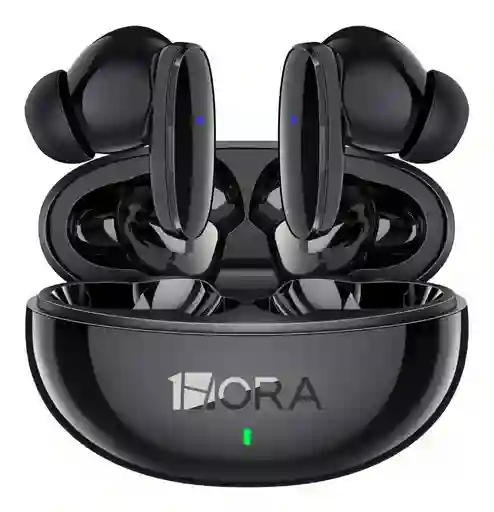 Auriculares In-ear Inalámbricos 1hora Bluetooth Aut205 Aut205n Negro Con Luz Led