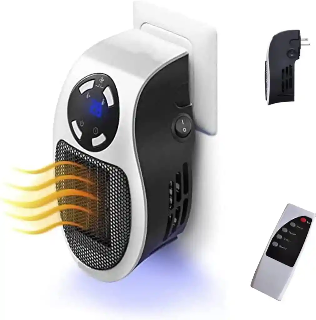 Calentador Ambiente De Pared Calefaccion Portatil Digital Con Control Remoto Temporizador
