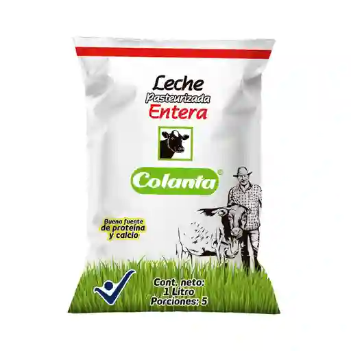 Leche Pasteurizada Entera Colanta Bolsa X 1000 Ml