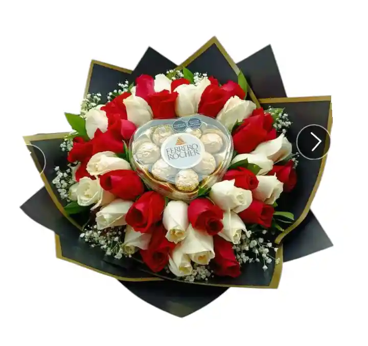 Boquets De Rosas Rojas Y Blancas
