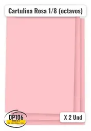 Cartulina Rosa 1/8 (octavos) X 2 Und