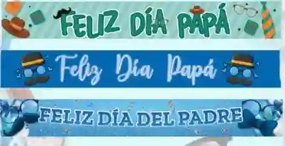Festón Cartel Feliz Dia Papa X2