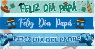 Festón Cartel Feliz Dia Papa X2