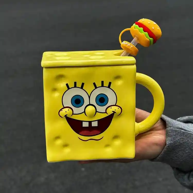 Mug Taza Coleccionable Bob Esponja Kawaii Pocillo Cerámica Bob Esponja