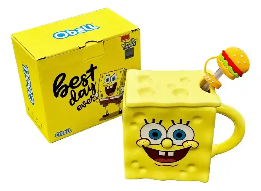 Mug Taza Coleccionable Bob Esponja Kawaii Pocillo Cerámica Bob Esponja