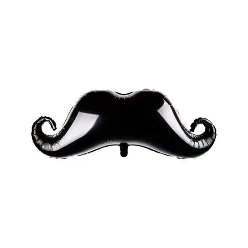 Globo Metalizado - Bombas Mostacho Bigote Color Negro