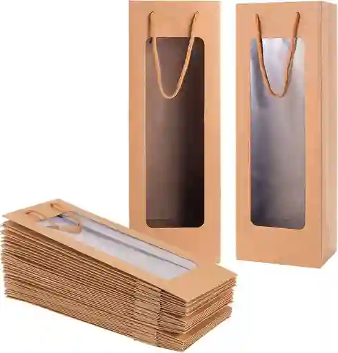 Bolsa Regalo Tipo Vino Con Ventana