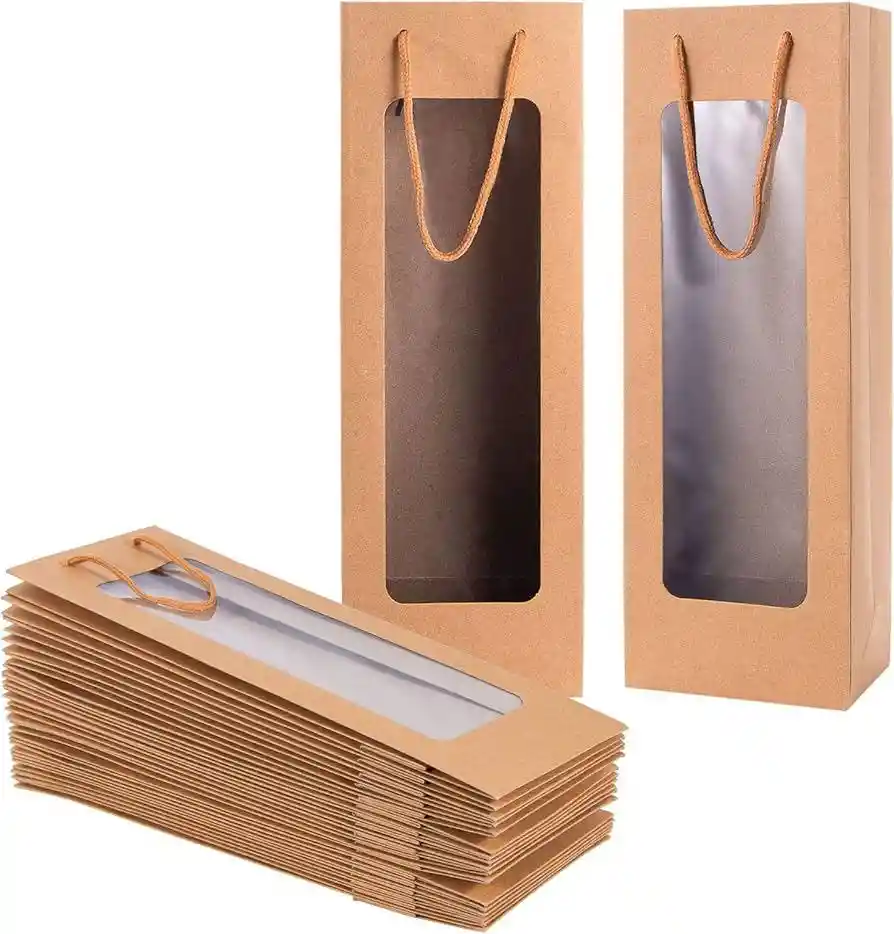 Bolsa Regalo Tipo Vino Con Ventana